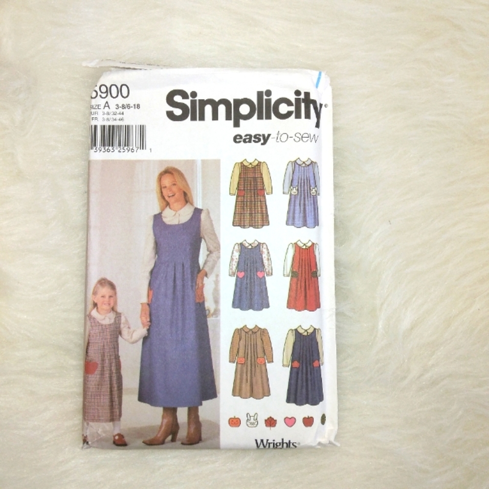 Simplicity 5900 EASY Jumper and Blouse, Child Size 3-8, Misses 6-18
